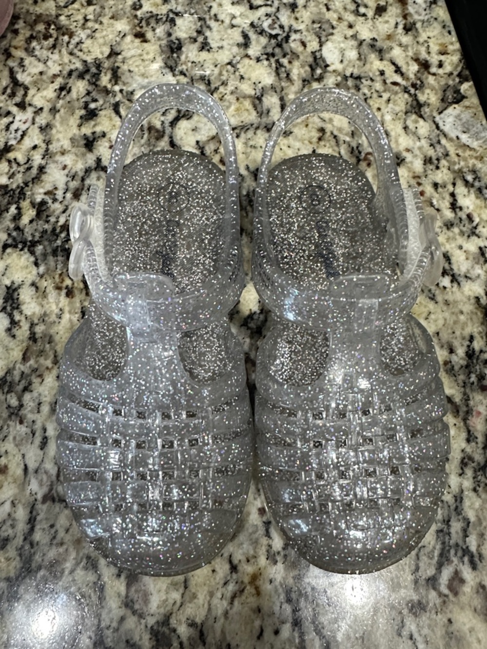 Cat & Jack Clear Glitter Jelly Sandals - Sparkle